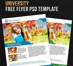 大学校园广告传单模板：University – Flyer PSD Template + Facebook Cover
